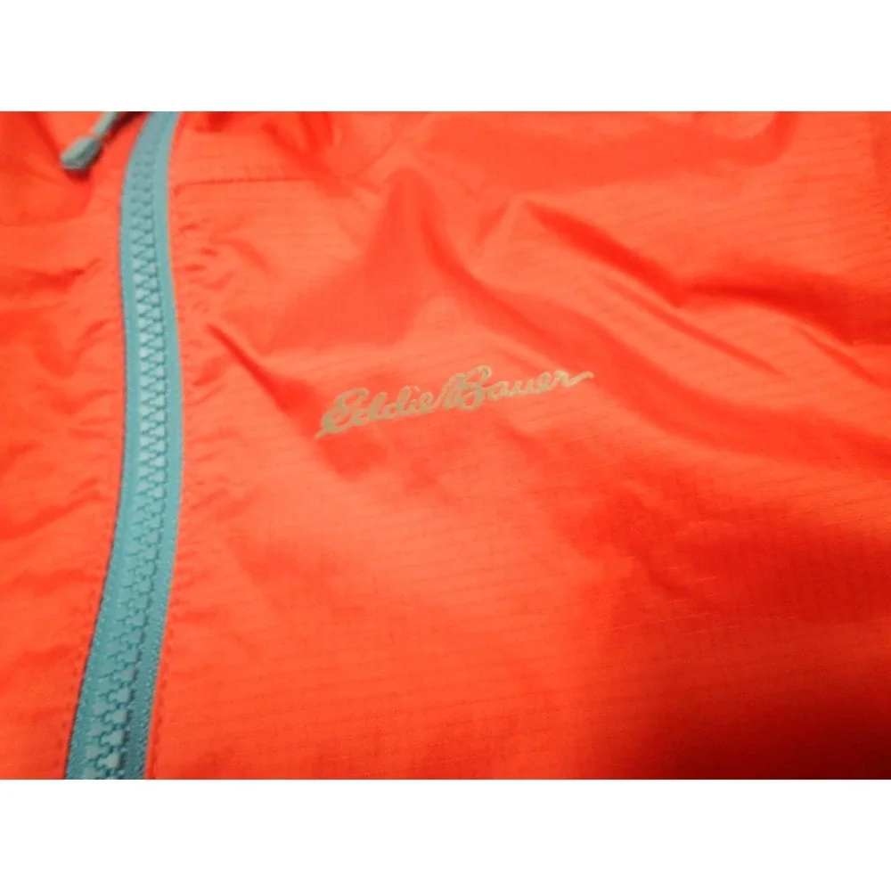 Eddie Bauer Rain Jacket Girls Size 10‎ M Coral Pink Excellent WeatherEdge Hooded